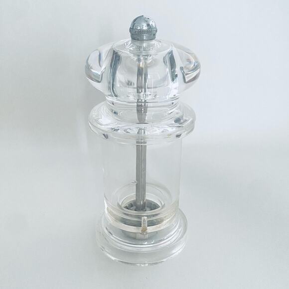 Peugeot France Salt Pepper Mill 5” Clear Lucite Acrylic Grinder MCM Modern Retro - Picture 4 of 8